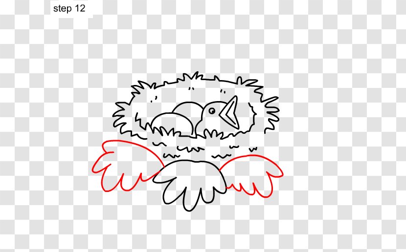 Drawing Line Art Bird - Flower - Nest Transparent PNG