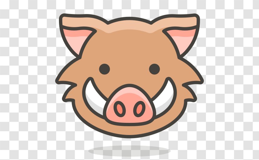 Wild Boar Clip Art Illustration Vector Graphics - Domestic Pig - Emoji Transparent PNG