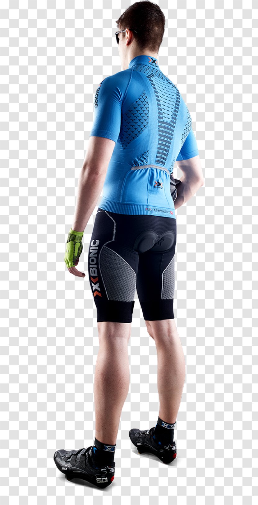 Men X-BIONIC Twyce Bicycle Cycling Pad Shorts Structure - Neck - Natural Human Body Temps Transparent PNG