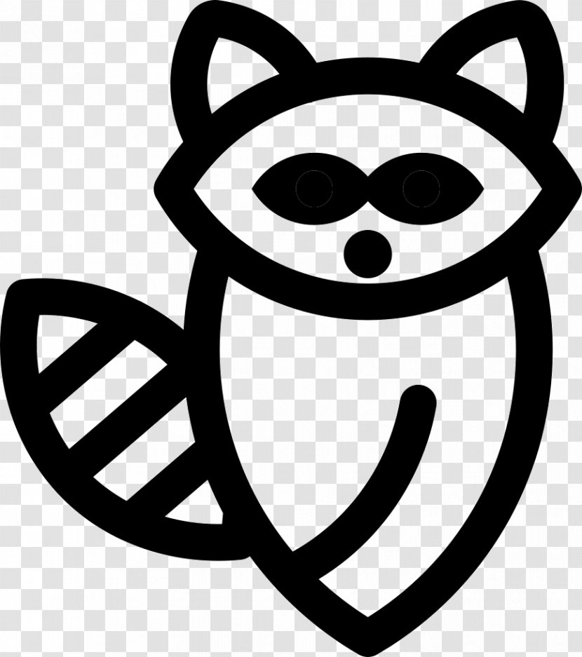 Clip Art Raccoon Symbol - Black And White Transparent PNG