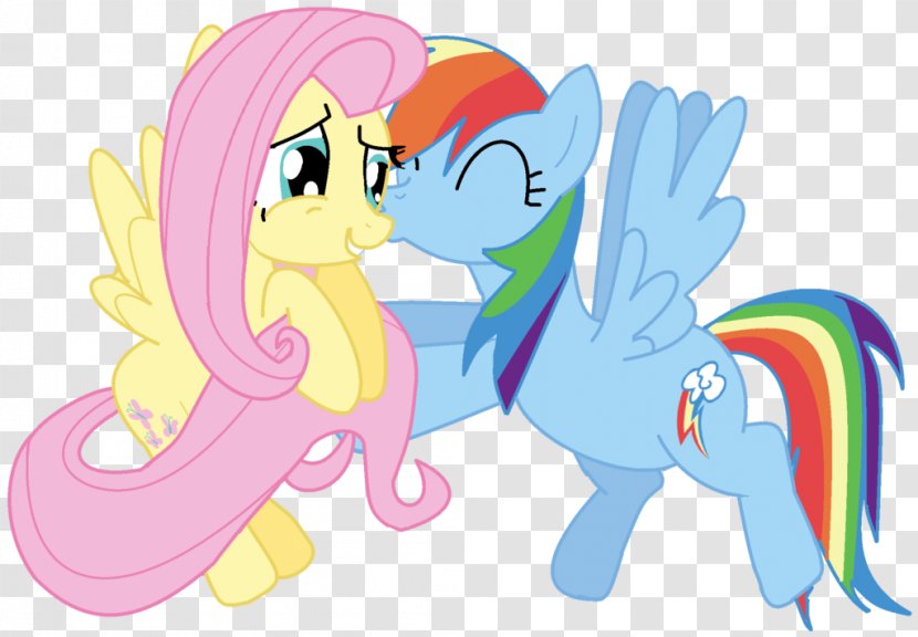 Pony Rainbow Dash Applejack Pinkie Pie Rarity - My Little - Fluttershy And Kiss Transparent PNG