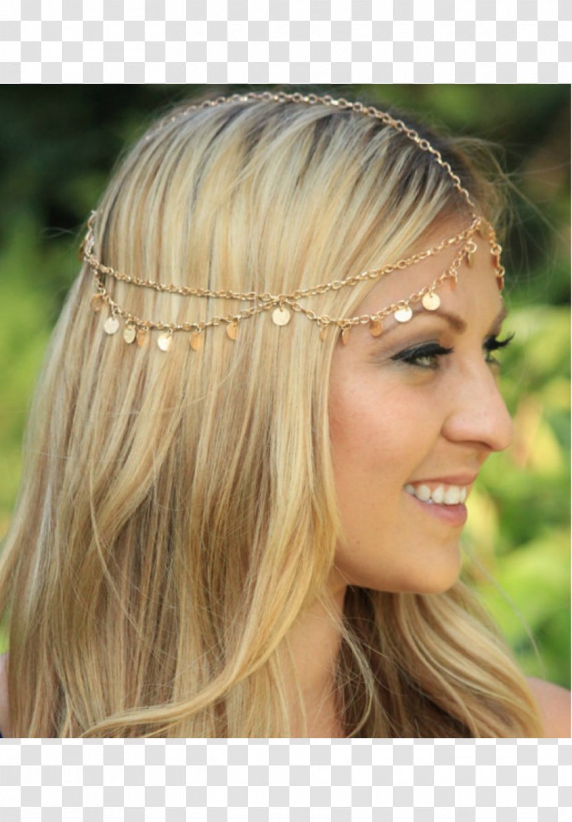 Hair Jewellery Headband Headpiece Gold - Chain Transparent PNG