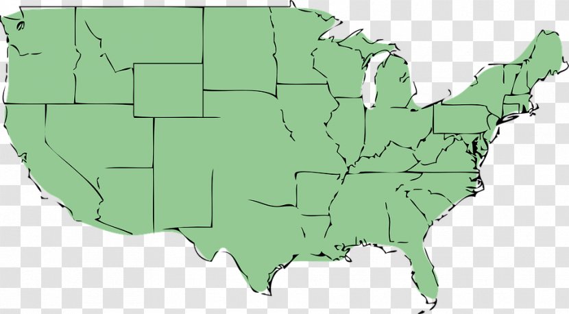 United States Blank Map Clip Art - Outline Of The Transparent PNG