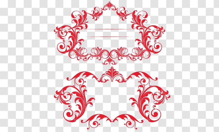 Line Art - White - Free Classical Pull Red Frame Transparent PNG