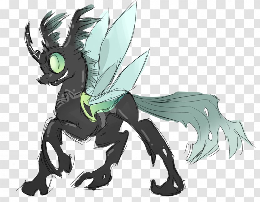 Pony Changeling Drawing DeviantArt - Cartoon - Personality Wings Transparent PNG