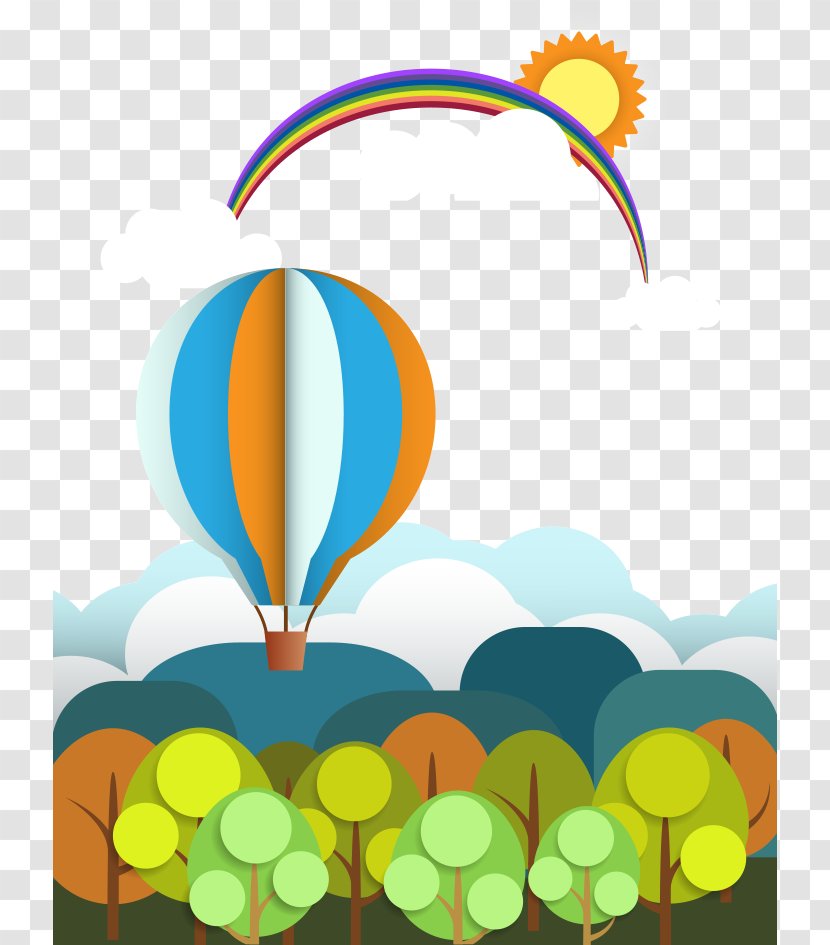 Cloud Abstract Illustration - Color - Vector Rainbow And Sun Transparent PNG