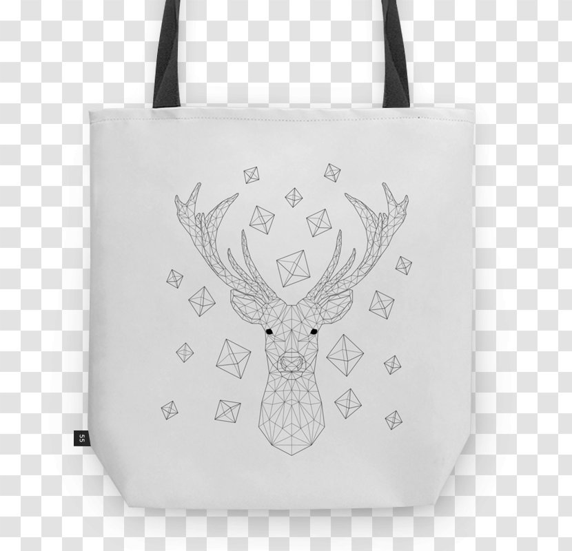 Tote Bag Reindeer White Antler - Handbag Transparent PNG
