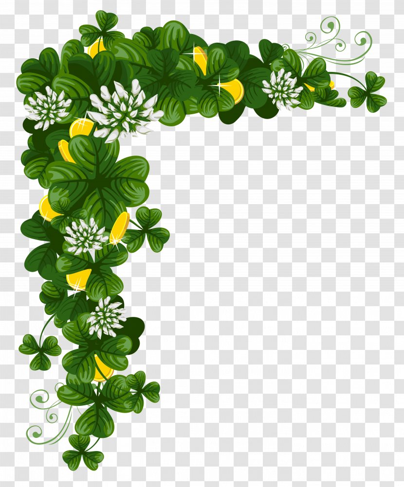 Saint Patrick's Day St. Shamrocks Clip Art - Four Leaf Clover - St Patricks With Coins PNG Clipart Transparent PNG