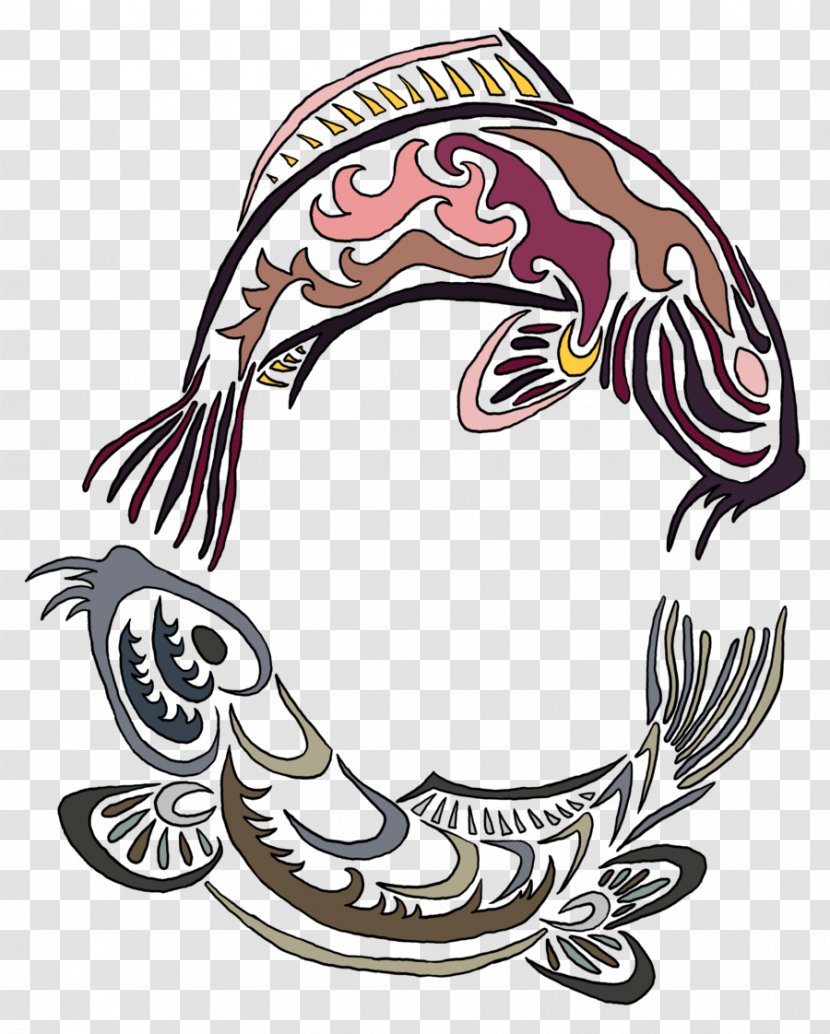 Koi Yin Yang Fish And Tattoo Troine - Beak Transparent PNG