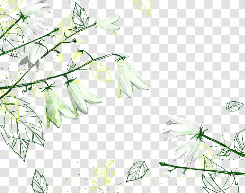 Watercolor Landscape Painting Sketch - Plant - Flowers Transparent PNG