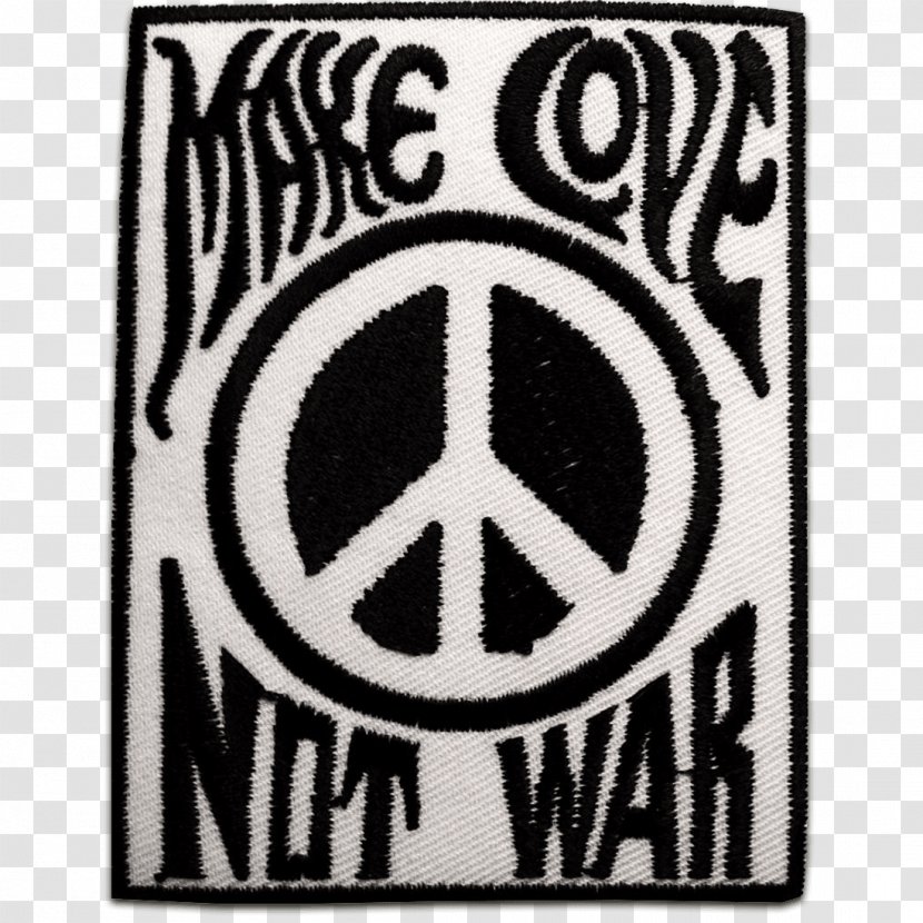 T-shirt Embroidered Patch Iron-on Peace Symbols Make Love, Not War - Ironon Transparent PNG