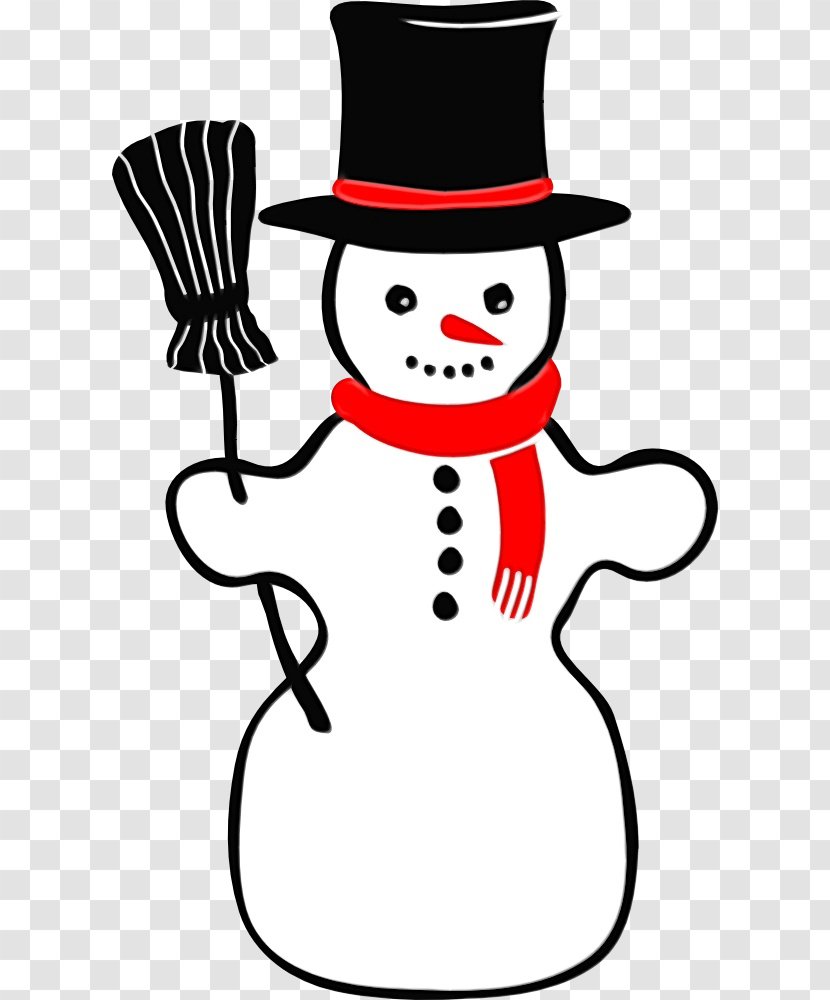 Snowman - Cartoon - Hat Broom Transparent PNG