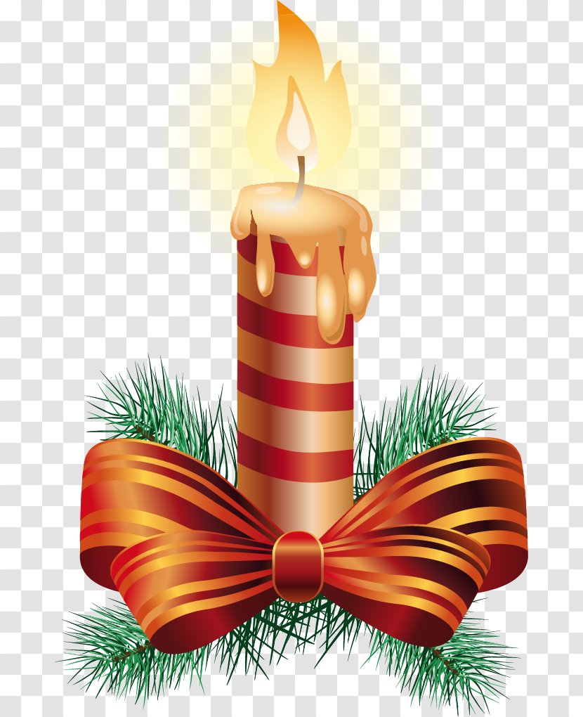 Christmas Ornament Santa Claus Candy Cane Candle - Decor - Festival Fringe Transparent PNG
