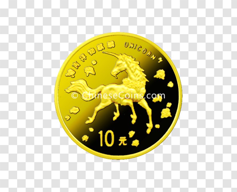 Coin Gold Unicorn Yuan Qilin Transparent PNG