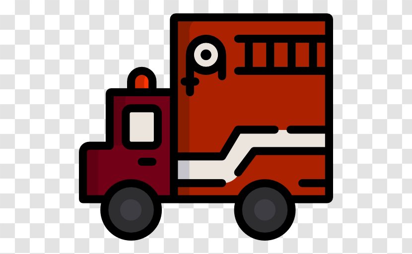 Cartoon Motor Vehicle - Car - Fire Truck Transparent PNG