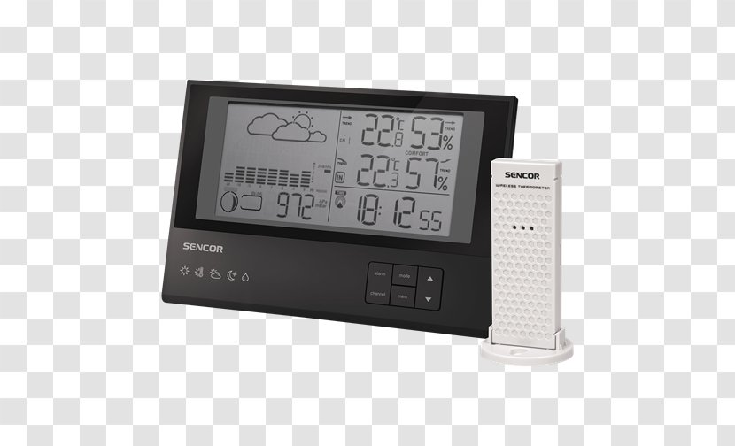 Weather Station Thermometer Electronics Hygrometer Meteorology - Radio Clock Transparent PNG