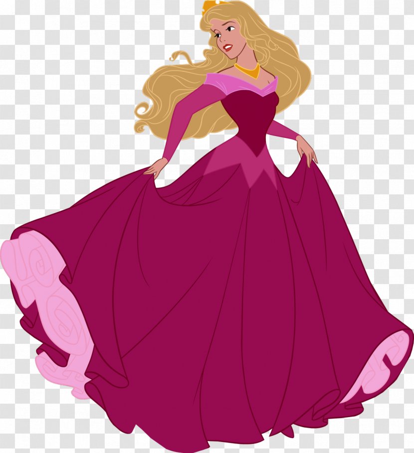 Princess Aurora Belle Ariel Cinderella Rapunzel - Magenta - Beauty And The Beast Transparent PNG