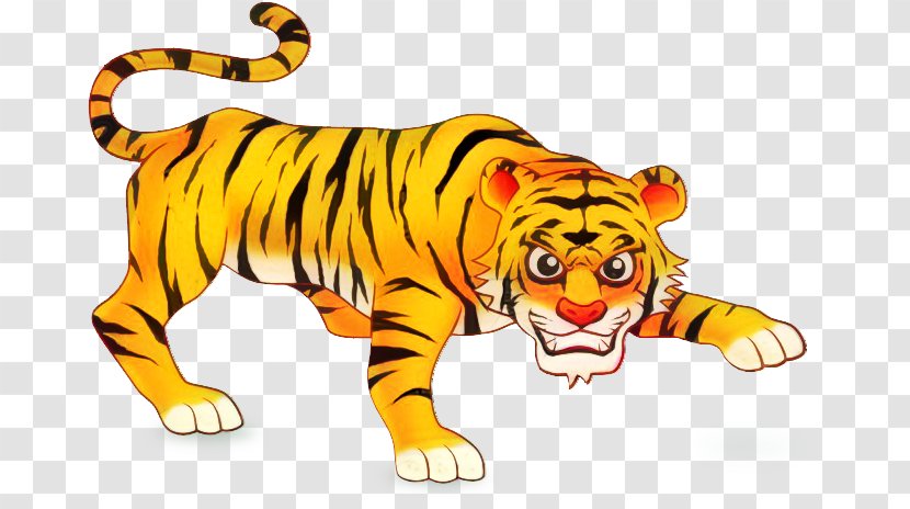 Tiger Clip Art Illustration Character Terrestrial Animal - Figure - Felidae Transparent PNG