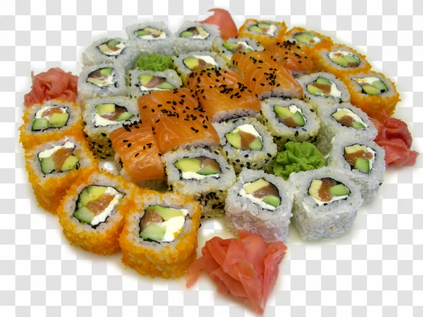 California Roll Sashimi Gimbap Smoked Salmon Canapé - Vegetarian Cuisine - Sushi Transparent PNG