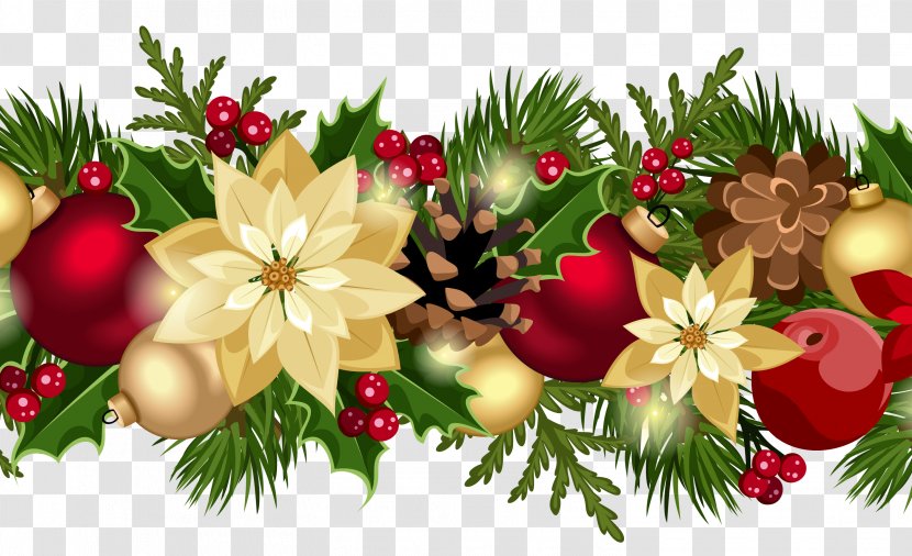 Garland Christmas Decoration Ornament Clip Art - Evergreen Transparent PNG