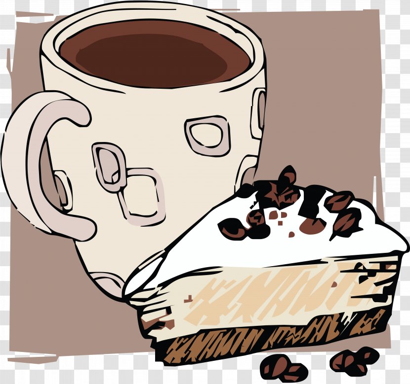 Coffee Cafe Torte Breakfast Espresso - Service - Drawing Transparent PNG