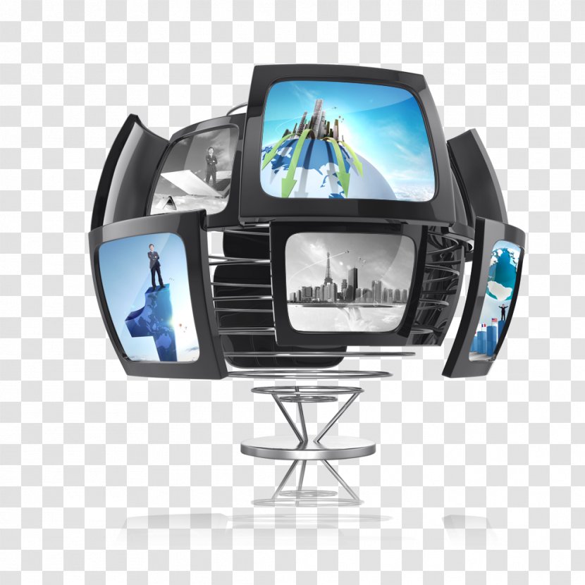 Television Raster Graphics - Technology - Free Three-dimensional Projector To Pull The Material Transparent PNG