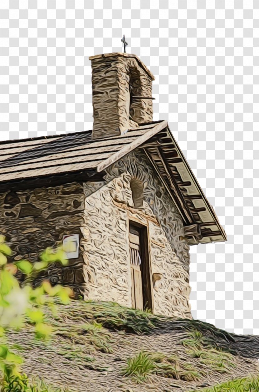 Property Chapel Roof House Cottage - Building - Rock Stone Wall Transparent PNG