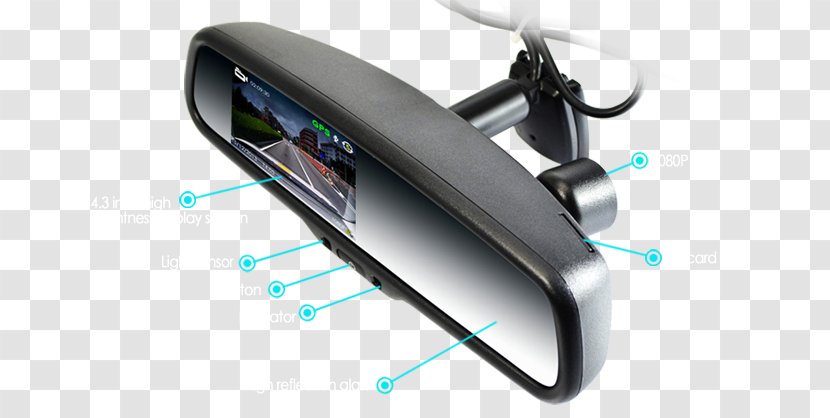 Rear-view Mirror Car Dashcam 1080p - Rear View Transparent PNG