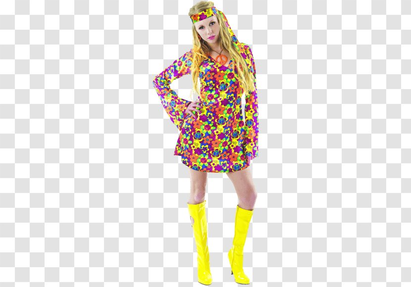 1960s Amazon.com Costume Party Hippie - Yellow - Dress Transparent PNG