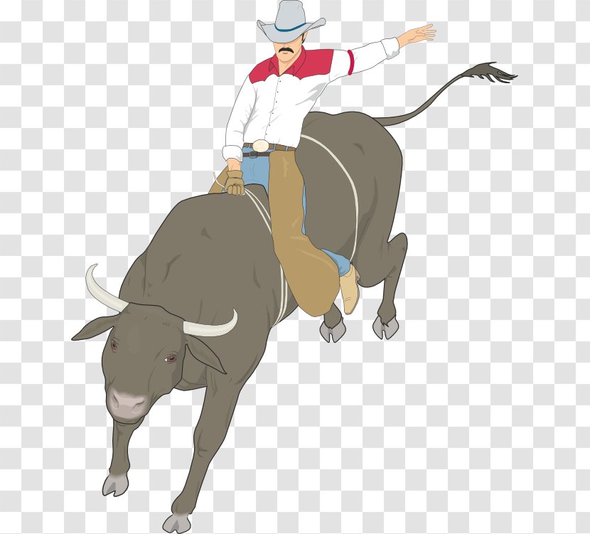 Cattle Bull Riding Rodeo Clip Art - Mammal Transparent PNG