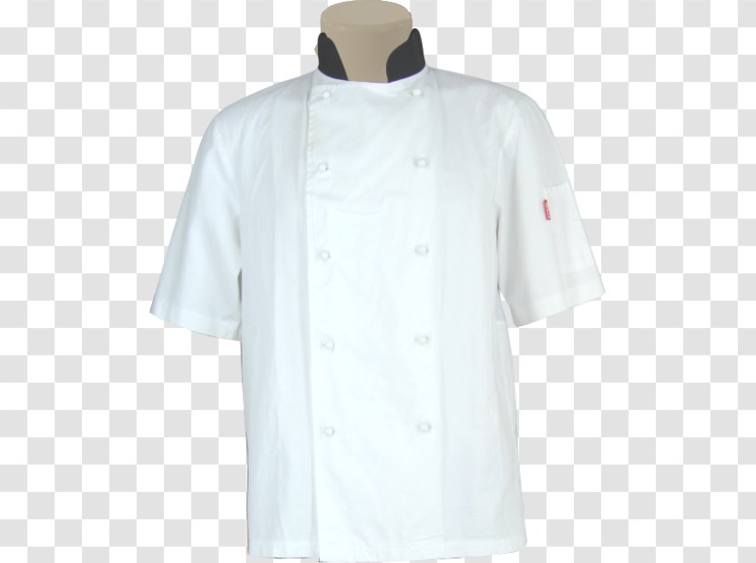 T-shirt White Sleeve Lab Coats Chef's Uniform - Collar - Chef Jacket Transparent PNG