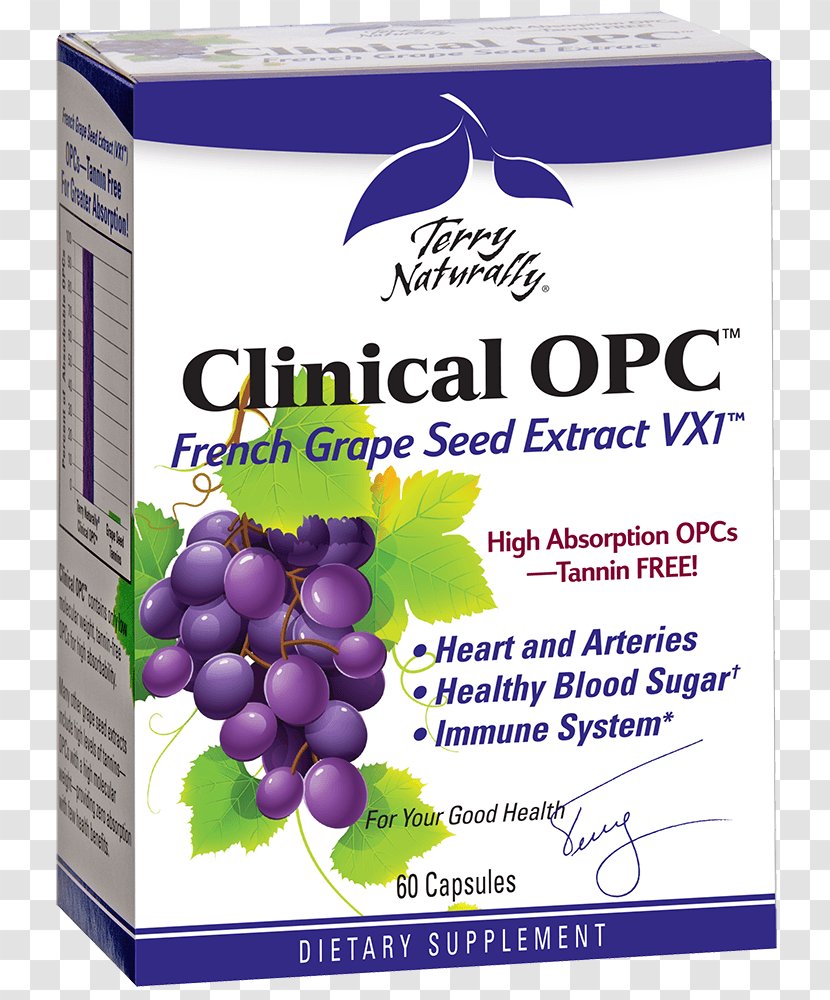Grape Seed Extract Proanthocyanidin Europharma (Terry Naturally Brand) Dietary Supplement Transparent PNG