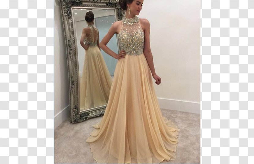 Dress Evening Gown Prom Neckline - Flower - Women Transparent PNG