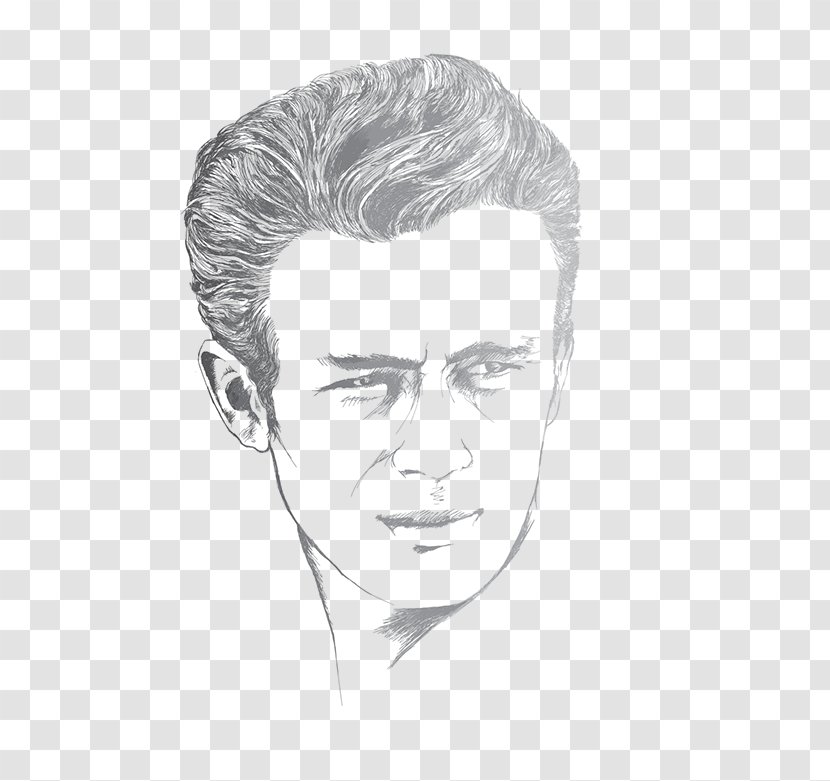 Forehead Drawing Cheek Chin Sketch - Line Art - James Dean Transparent PNG