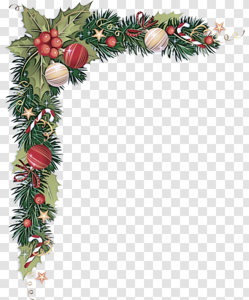Christmas Decoration - Pine - Holly Branch Transparent PNG