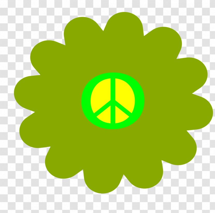 Flower Power Clip Art - Logo - Peace Symbol Transparent PNG