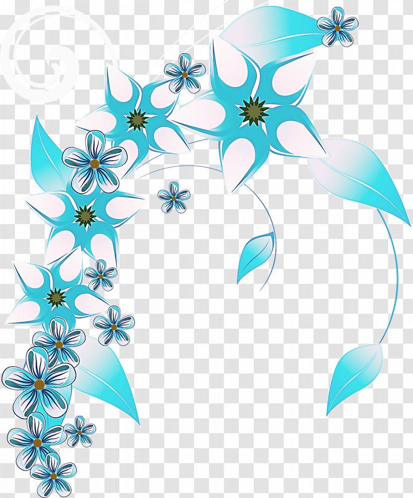 Floral Flower Background - Design - Plant Aqua Transparent PNG
