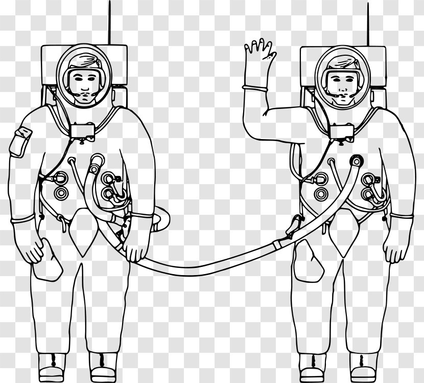 Danger In Deep Space Astronaut Line Art Clip - Flower Transparent PNG