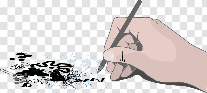 Pen Hand Drawing Clip Art - Cartoon - Holding In Transparent PNG