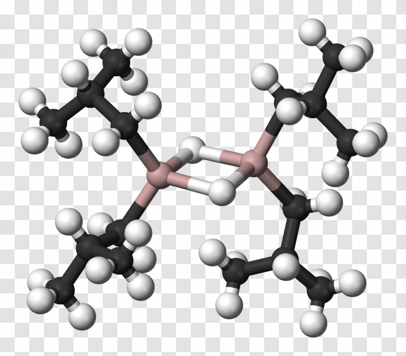 Diisobutylaluminium Hydride Organoaluminium Chemistry Ball-and-stick Model - Dimer - Black And White Transparent PNG