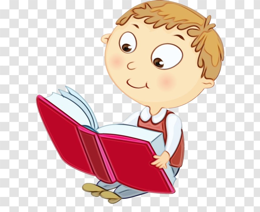 Child Reading Book - Animated Cartoon - Art Fictional Character Transparent  PNG