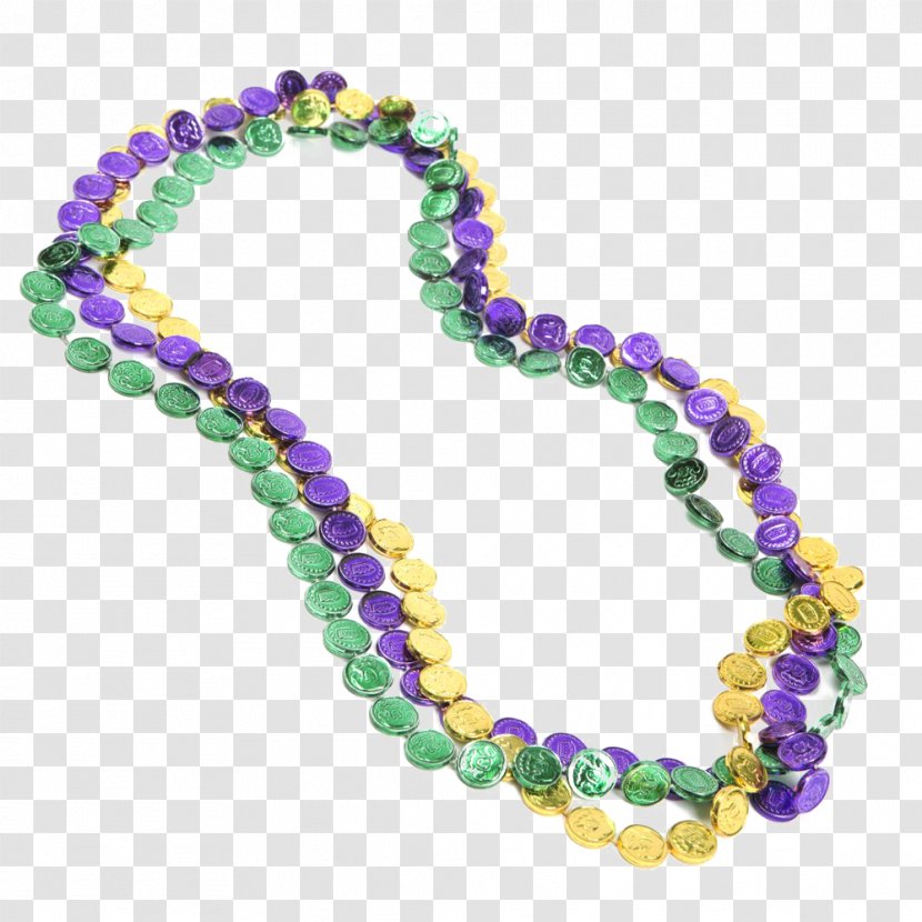 Bead Necklaces Mardi Gras Clip Art - Violet - Beads Mockup Transparent PNG