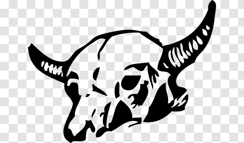 Clip Art Skeleton Skull Openclipart Bone - Monochrome - Highland Cow Outline Transparent PNG