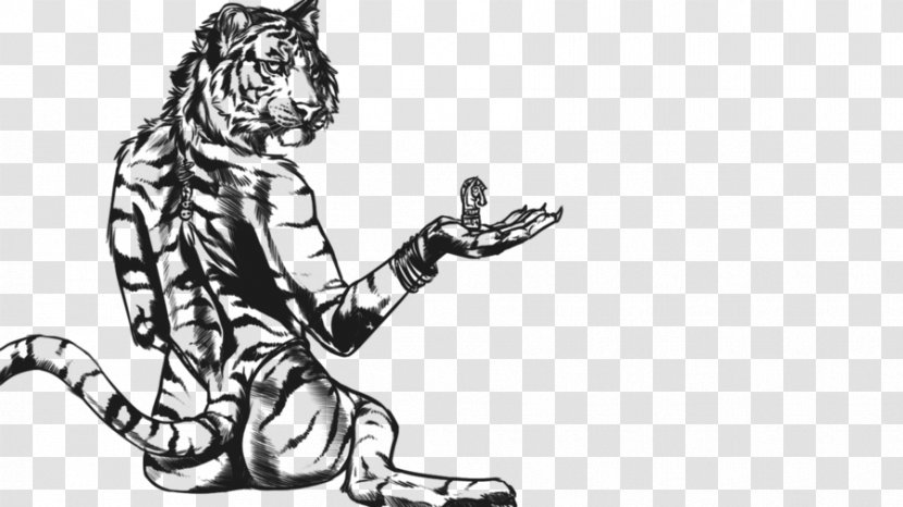 Cat Tiger Line Art Transparent PNG