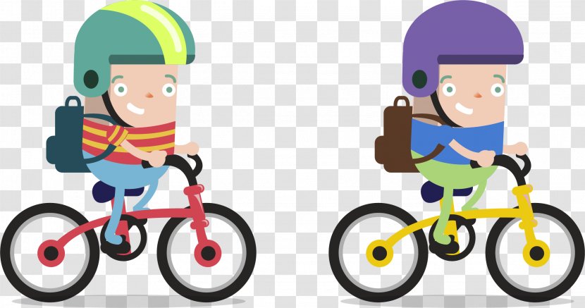 Bicycle Cycling - Human Behavior - Ride A To And From School Transparent PNG