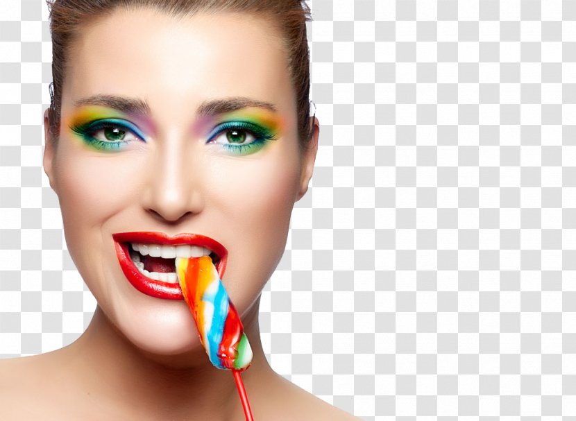 Lollipop Cosmetics Stock Photography Woman - Pretty And Candy Transparent PNG