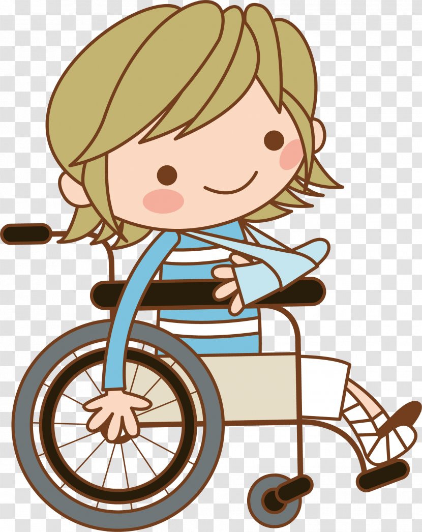 Boy Cartoon Wheelchair Illustration - Bicycle - A Patient Transparent PNG