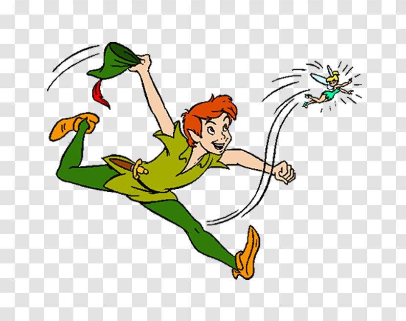 Peter Pan Tinker Bell And Wendy Captain Hook Darling - Cartoon Chasing The Elf Transparent PNG