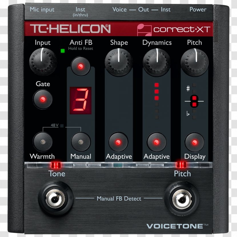 TC-Helicon VoiceTone Correct XT Effects Processors & Pedals TC Electronic Pitch Correction - Silhouette - Singing Transparent PNG