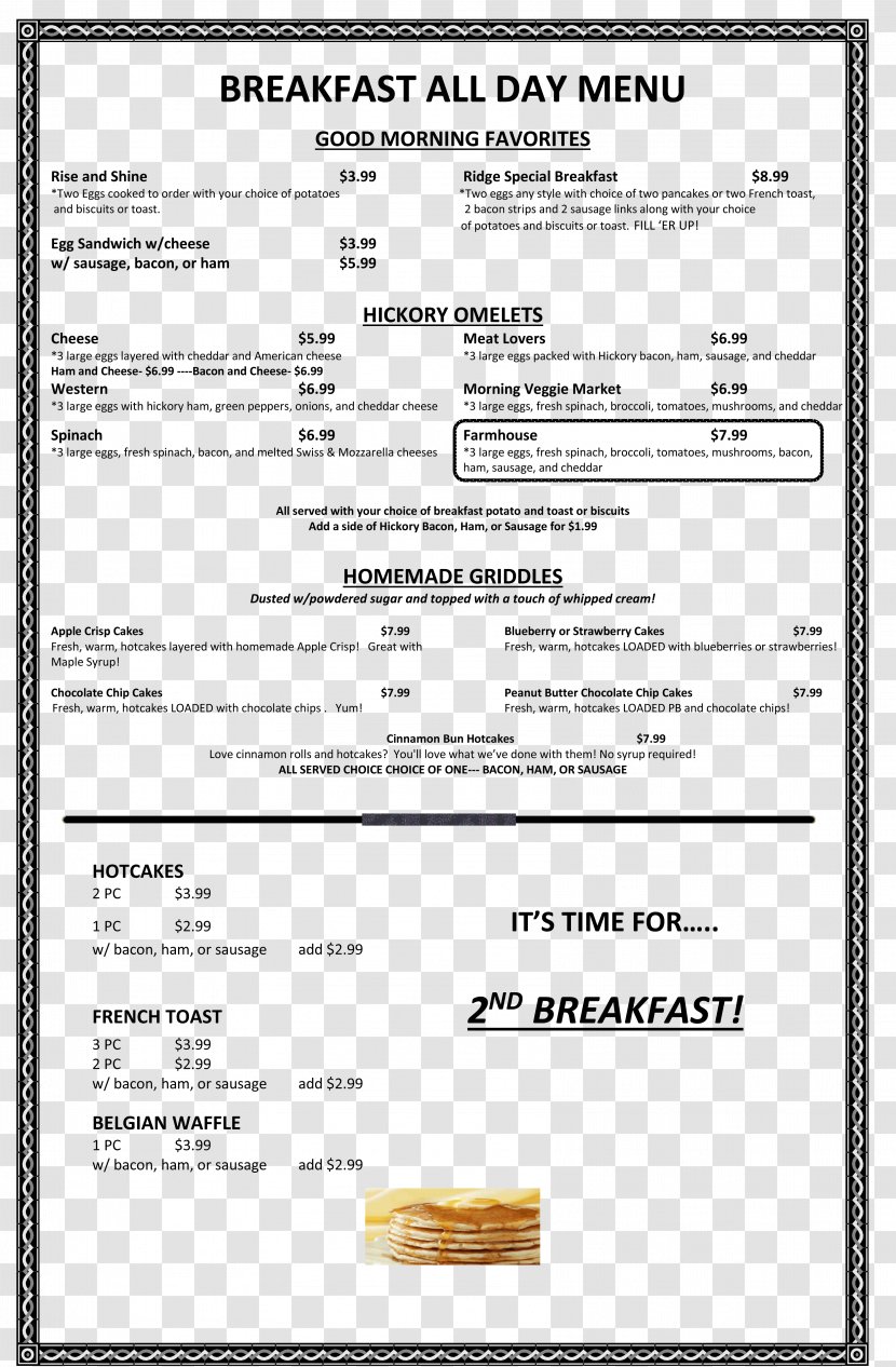 Chambersburg Breakfast Menu Restaurant Lunch - Saint Thomas Transparent PNG